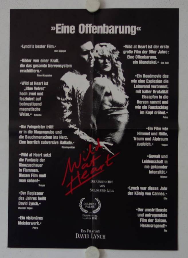 Wild at Heart original release german halfsheet movie poster